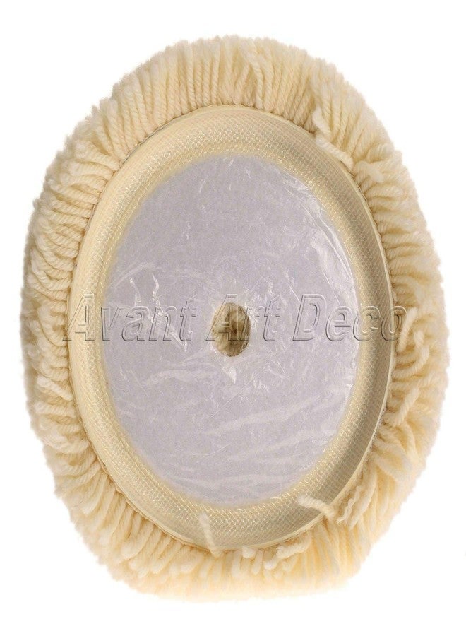 دي آي واي كرافتس مجموعة أدوات تلميع السيارات اليدوية، 4 قطع، لون أبيض كريمي، 7 بوصات، وسادة صوف ناعمة لاصقة، طقم تلميع وتنظيف الأرضيات والأثاث والزجاج والسيارات والفولاذ وأدوات المائدة (عبوة من 4 قطع، لون أبيض كريمي) - Image 3